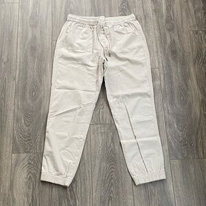 C.C California - Cotton Blend Drawstring Jogger Pant in Beige - Size M